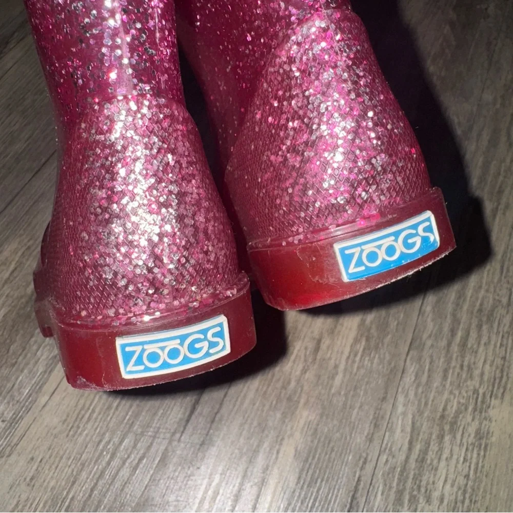 Glittery Pink Kids Rain Boots